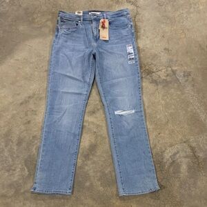 Levi's Medium Blue High Rise Straight Jeans